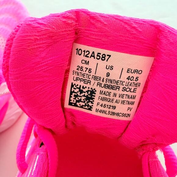 Asics Gel Nimbus 22 Hot Neon Pink Size 9 Knit Run Gym Walk Comfort Worn 1X RARE - Picture 6 of 6